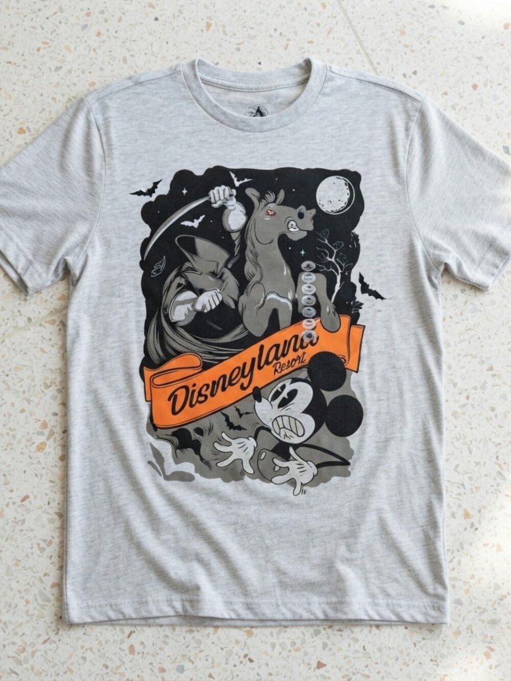 Disneyland Halloween 2026 Mickey Mouse Headless Horseman Heather Gray T-Shirt